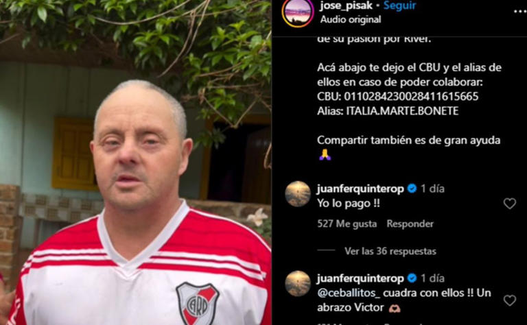 La solidaridad de Juanfer Quintero hacia un hincha de&nbsp;River